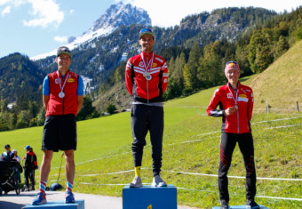 Das Podium vom Sonntag: Thomas Jöbstl, Lukas Greiderer, Franz-Josef Rehrl (l-r).