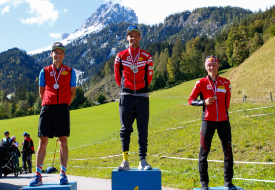 Das Podium vom Sonntag: Thomas Jöbstl, Lukas Greiderer, Franz-Josef Rehrl (l-r).