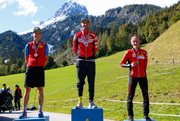 Das Podium vom Sonntag: Thomas Jöbstl, Lukas Greiderer, Franz-Josef Rehrl (l-r).