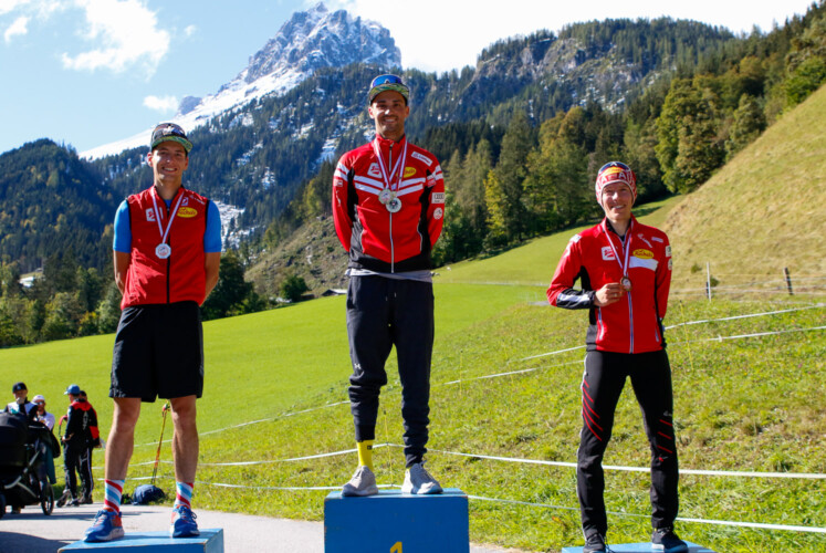 Das Podium vom Sonntag: Thomas Jöbstl, Lukas Greiderer, Franz-Josef Rehrl (l-r).
