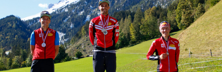 Das Podium vom Sonntag: Thomas Jöbstl, Lukas Greiderer, Franz-Josef Rehrl (l-r).