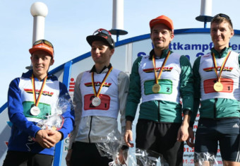 Deutsche Meisterschaften Nordische Kombination: Fabian Rießle und Manuel Faißt gewinnen zum dritten Mal in Folge die Teamsprint-Wertung.