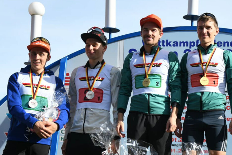 Deutsche Meisterschaften Nordische Kombination: Fabian Rießle und Manuel Faißt gewinnen zum dritten Mal in Folge die Teamsprint-Wertung.