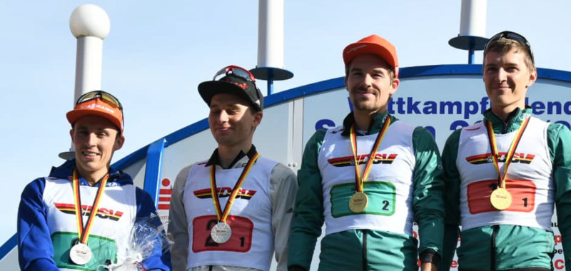 Deutsche Meisterschaften Nordische Kombination: Fabian Rießle und Manuel Faißt gewinnen zum dritten Mal in Folge die Teamsprint-Wertung.