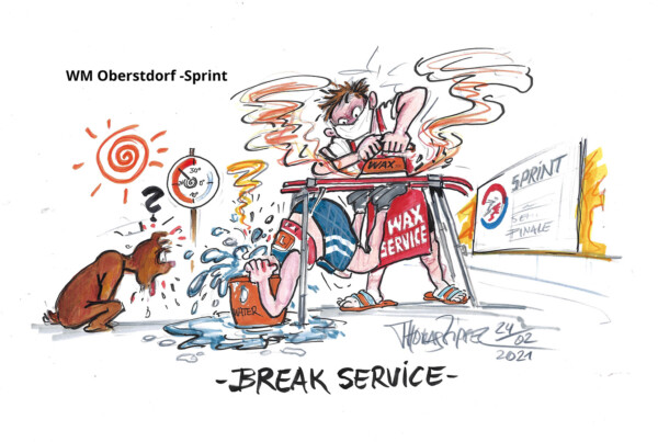 Cartoon: Break Service - xc-ski.de Langlauf