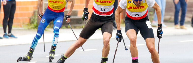 Ilkka Herola, Vinzenz Geiger und Johannes Rydzek im Zielsprint-