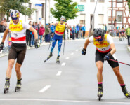 Zieleinlauf bei den Herren: Rydzek siegt hauchdünn.