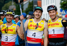 So sehen Sieger aus: Ilkka Herola (Mitte) gewinnt vor Mario Seidl (rechts) und Manuel Einkemmer (links).