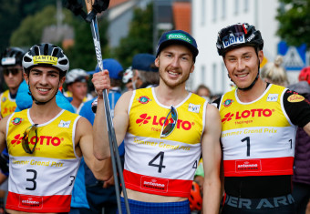 So sehen Sieger aus: Ilkka Herola (Mitte) gewinnt vor Mario Seidl (rechts) und Manuel Einkemmer (links).