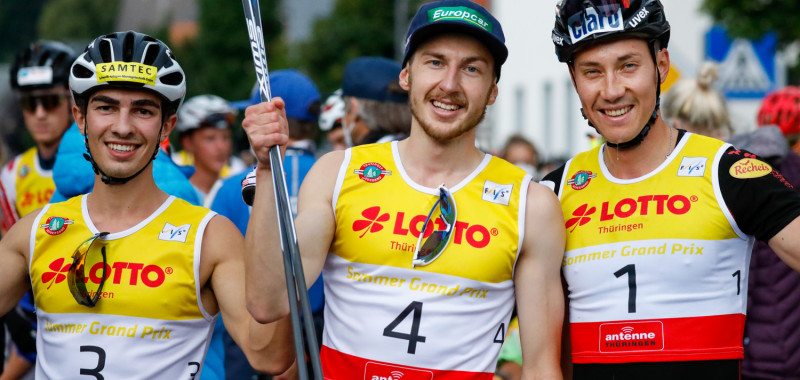 So sehen Sieger aus: Ilkka Herola (Mitte) gewinnt vor Mario Seidl (rechts) und Manuel Einkemmer (links).