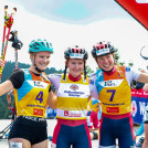 Die drei erstplatzierten Damen: (l-r) Ema Volavsek (SLO), Gyda Westvold Hansen (NOR), Mari Leinan Lund (NOR).