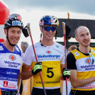 Die drei Erstplatzierten: (l-r) Mario Seidl (AUT), Vinzenz Geiger (GER), Ilkka Herola (FIN).