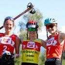 Die Tagessiegerinnen: (l-r) Annika Sieff (ITA), Gyda Westvold Hansen (NOR), Ema Volavsek (SLO)