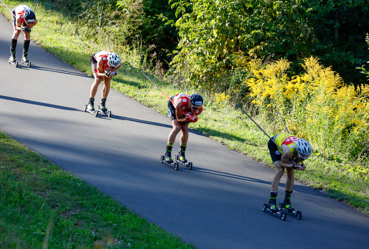 Das Spitzenquartett: (l-r) Jens Oftebro (NOR), Martin Fritz (AUT), Mario Seidl (AUT), Ilkka Herola (FIN)