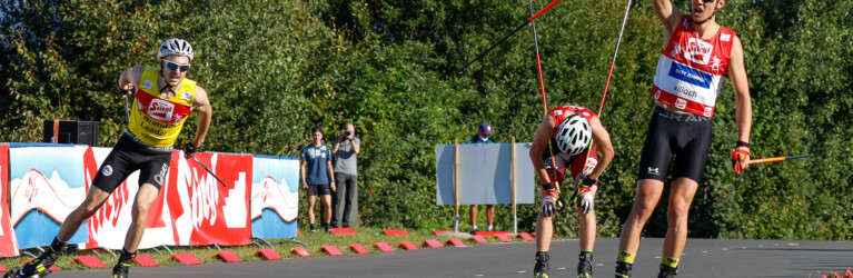 Ein knapper Zieleinlauf: Ilkka Herola (FIN), Martin Fritz (AUT) und Mario Seidl (AUT) blieben innerhalb einer Sekunde.