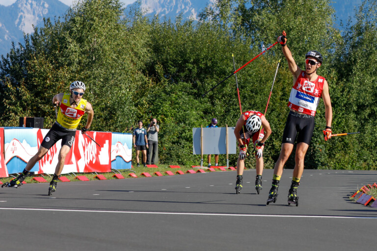 Ein knapper Zieleinlauf: Ilkka Herola (FIN), Martin Fritz (AUT) und Mario Seidl (AUT) blieben innerhalb einer Sekunde.