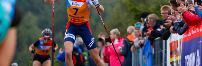 Mari Leinan Lund bei der Bergankunft