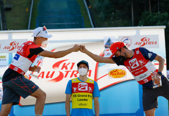 Sommer Grand Prix: Check, wissen Mario Seidl (AUT), Ilkka Herola (FIN) und Johannes Rydzek (GER).