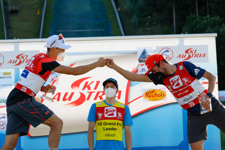 Sommer Grand Prix: Check, wissen Mario Seidl (AUT), Ilkka Herola (FIN) und Johannes Rydzek (GER).