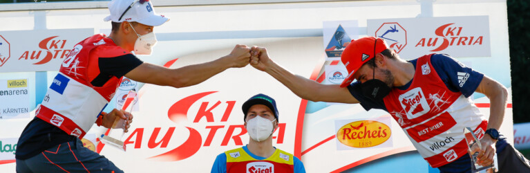 Sommer Grand Prix: Check, wissen Mario Seidl (AUT), Ilkka Herola (FIN) und Johannes Rydzek (GER).