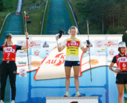 Die drei besten Damen des Sommers: (l-r) Ema Volavsek (SLO), Gyda Westvold Hansen (NOR), Lisa Hirner (AUT).