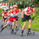 Johannes Rydzek beim Skirollerlauf.