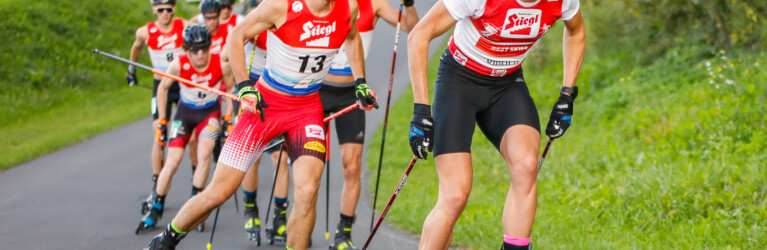 Johannes Rydzek beim Skirollerlauf.