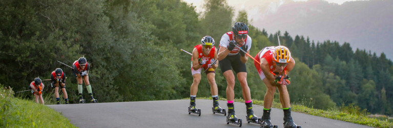 Johannes Rydzek beim Skirollerlauf.