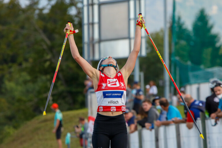 Annalena Slamik (AUT) freute sich über Platz 2 beim Heimwettbewerb.