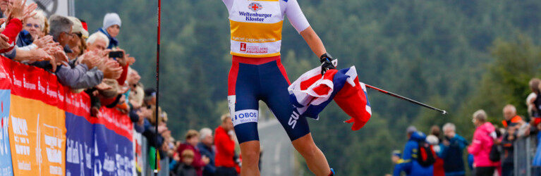 Gyda Westvold Hansen bei der Ankunft auf dem Fichtelberg