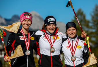 Die drei siegreichen Damen: Eva Hubinger, Lisa Hirner, Marit Weichselbraun (l-r).