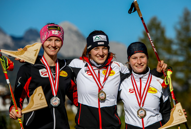 Die drei siegreichen Damen: Eva Hubinger, Lisa Hirner, Marit Weichselbraun (l-r).