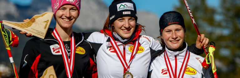 Die drei siegreichen Damen: Eva Hubinger, Lisa Hirner, Marit Weichselbraun (l-r).