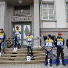 Das Podium der Herren im Einzel: Terence Weber (GER), Johannes Rydzek (GER), Fabian Rießle (GER), Manuel Faißt (GER), Julian Schmid (GER), Eric Frenzel (GER) (l-r).