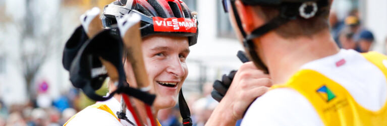 So sehen Sieger aus: Julian Schmid und Johannes Rydzek.