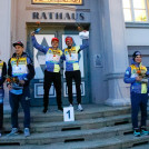 Das Podium vom Teamsprint: Bayern siegt vor Sachsen und Baden-Württemberg.