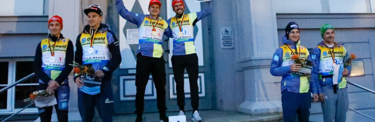 Das Podium vom Teamsprint: Bayern siegt vor Sachsen und Baden-Württemberg.