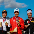 Die Sieger von der Normalschanze: Johannes Lamparter, Mario Seidl, Martin Fritz (l-r).