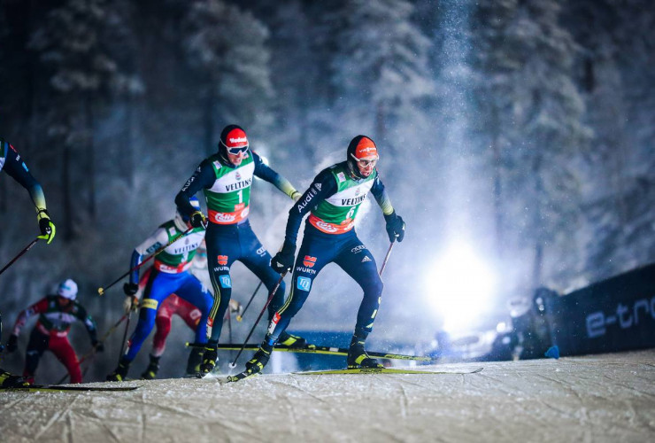 Auf dem Weg aufs Podium: Terence Weber und Eric Frenzel.