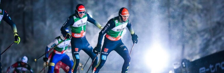 Auf dem Weg aufs Podium: Terence Weber und Eric Frenzel.
