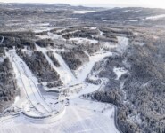 Luftaufnahme vom Skisprungstadion in Lillehammer