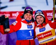 Die siegreichen Norwegerinnen Mari Leinan Lund und Gyda Westvold Hansen.