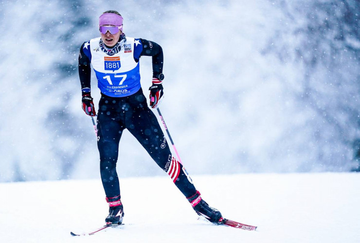 Annika Malacinski (USA) beim ersten Weltcup in Lillehammer