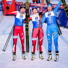 Die Top drei der Damen: Mari Leinan Lund (NOR), Gyda Westvold Hansen (NOR), Annika Sieff (ITA), (l-r).