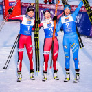 Die Top drei der Damen: Mari Leinan Lund (NOR), Gyda Westvold Hansen (NOR), Annika Sieff (ITA), (l-r).