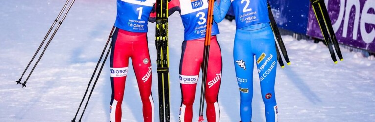Die Top drei der Damen: Mari Leinan Lund (NOR), Gyda Westvold Hansen (NOR), Annika Sieff (ITA), (l-r).