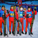 Platz drei erkämpft: Akito Watabe (JPN), Yoshito Watabe (JPN), Ryota Yamamoto (JPN), Sora Yachi (JPN), (l-r).