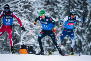 Fabian Rießle im Zweikampf mit Ilkka Herola. Der Finne setzte sich im Foto-Finish durch.