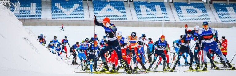 Eng ging es zu beim Massenstart in Otepää.