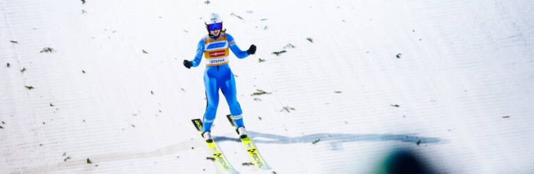 Siegerschrei: Gyda Westvold Hansen freut sich über ihren Sprung.